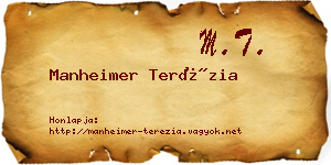 Manheimer Terézia névjegykártya